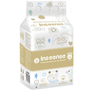 Inseense 60х60 cm 12 vnt. Vienkartinės kūdikių higieniniai paklotai